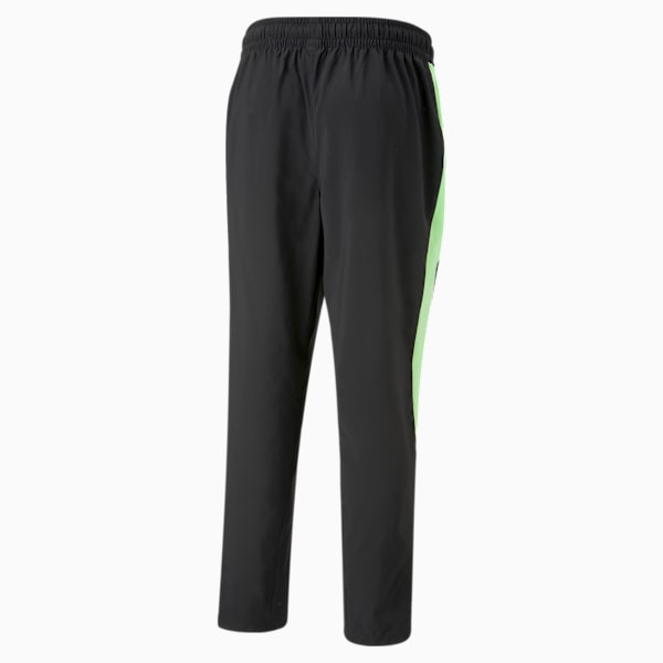 Pantalones deportivos de training PUMA Fit Woven para hombre, PUMA Black-Fizzy Lime, large-ARG