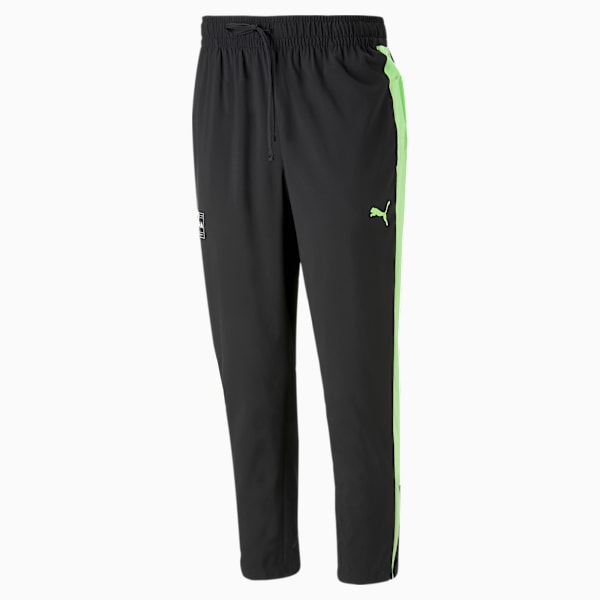 Pantalones deportivos de training PUMA Fit Woven para hombre, PUMA Black-Fizzy Lime, large-ARG