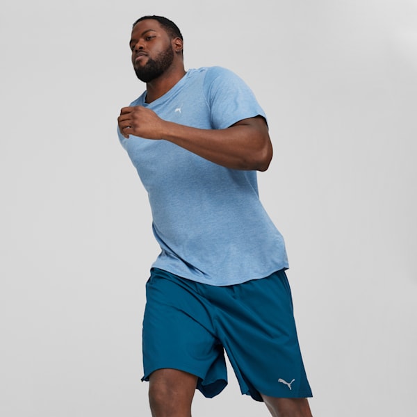 RUN FAVOURITE Heather Running Tee Men, Zen Blue Heather, large-ZAF