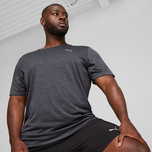 RUN FAVOURITE Heather Running Tee Men, Galactic Gray Heather, large-ZAF