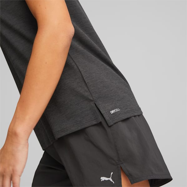 RUN FAVOURITE Heather Running Tee Women, PUMA Black Heather, large-ZAF