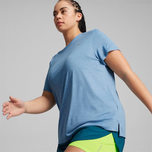 Run Favourite Heather Running Tee Women, Zen Blue Heather, large-MEX