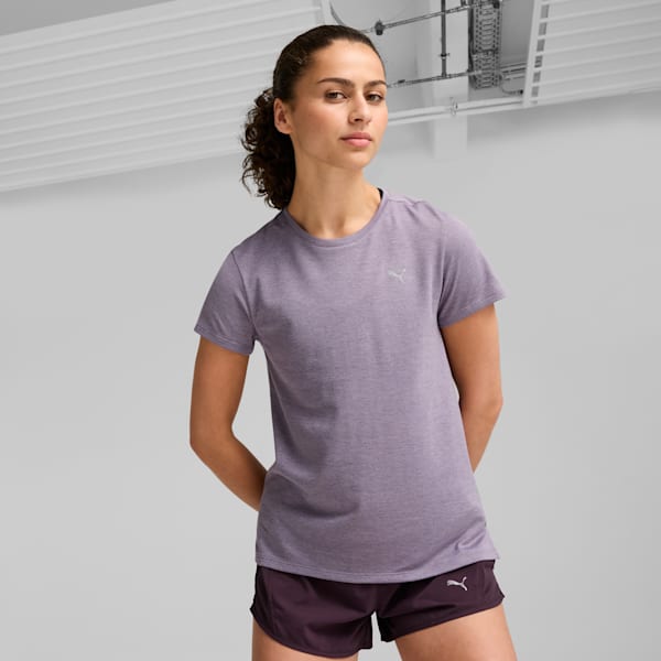 RUN FAVOURITE Heather Running Tee Women, Pale Plum Heather, large-ZAF