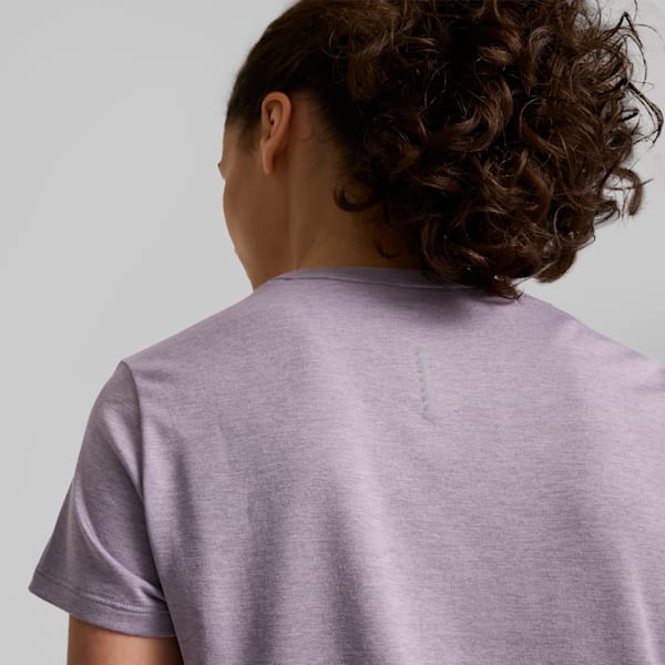 Playera para correr jaspeada Run Favourite para mujer, Pale Plum Heather, large-MEX