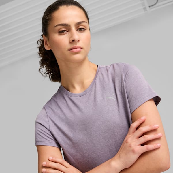 RUN FAVOURITE Heather Running Tee Women, Pale Plum Heather, large-ZAF