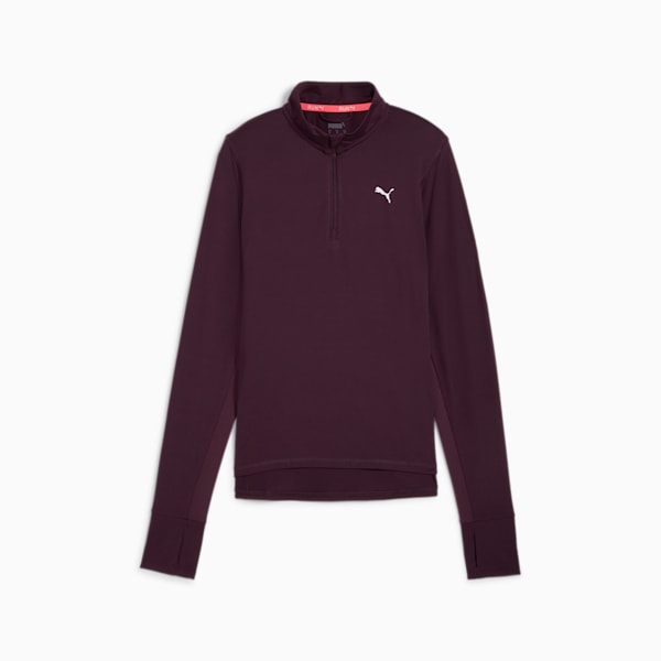 Run Favourite Quarter-Zip Running Top Women, Midnight Plum, large-MEX