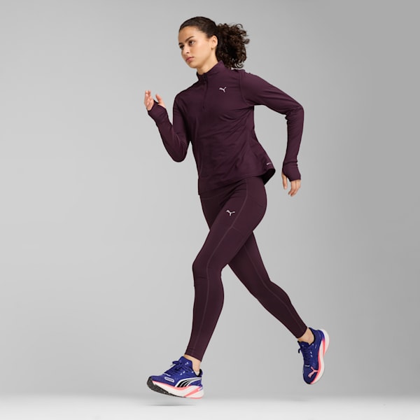 Run Favourite Quarter-Zip Running Top Women, Midnight Plum, large-MEX