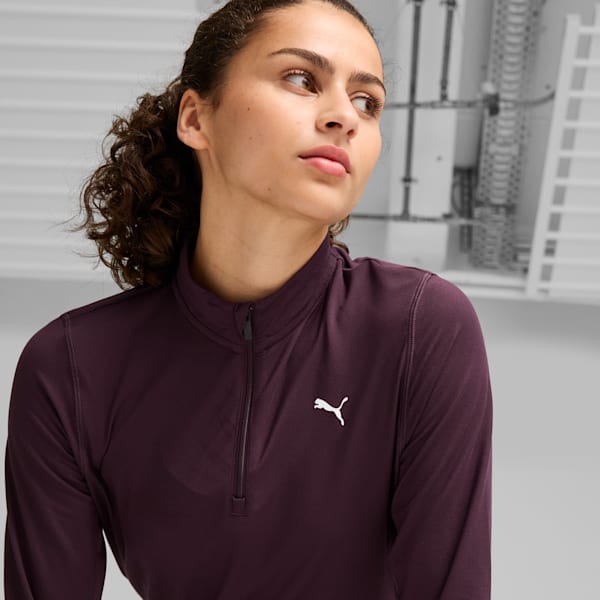 Run Favourite Quarter-Zip Running Top Women, Midnight Plum, large-MEX