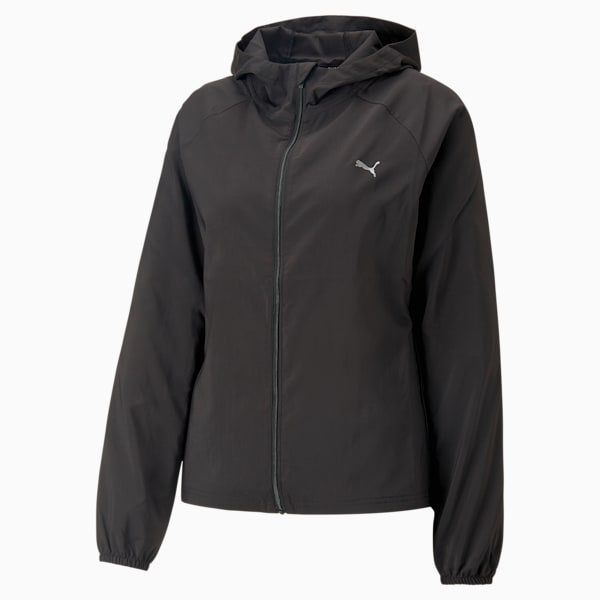RUN FAVOURITE Hood Woven Jacket Women, PUMA Black, large-ZAF