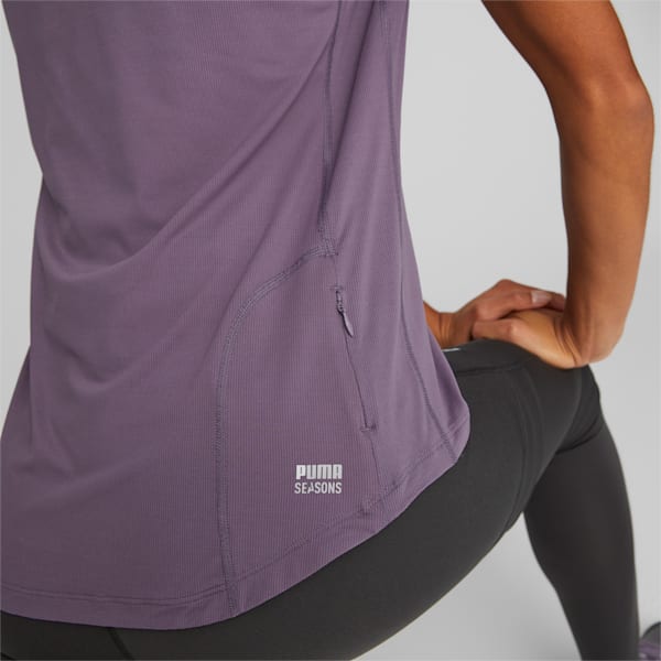 SEASONS Women's coolCELL Trail Running Tee, Purple Charcoal, large-ZAF