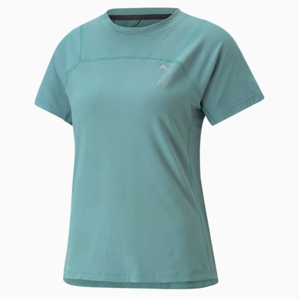 SEASONS Women's coolCELL Trail Running Tee, Adriatic, large-ZAF