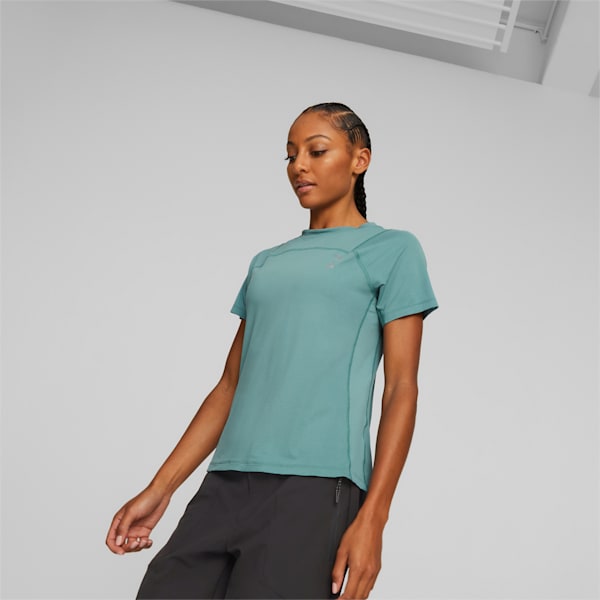 SEASONS Women's coolCELL Trail Running Tee, Adriatic, large-ZAF