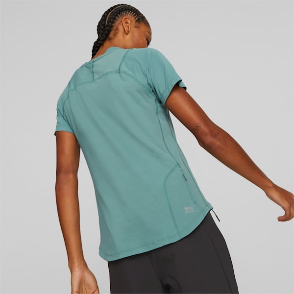 SEASONS Women's coolCELL Trail Running Tee, Adriatic, large-ZAF