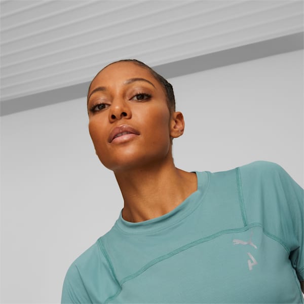SEASONS Women's coolCELL Trail Running Tee, Adriatic, large-ZAF