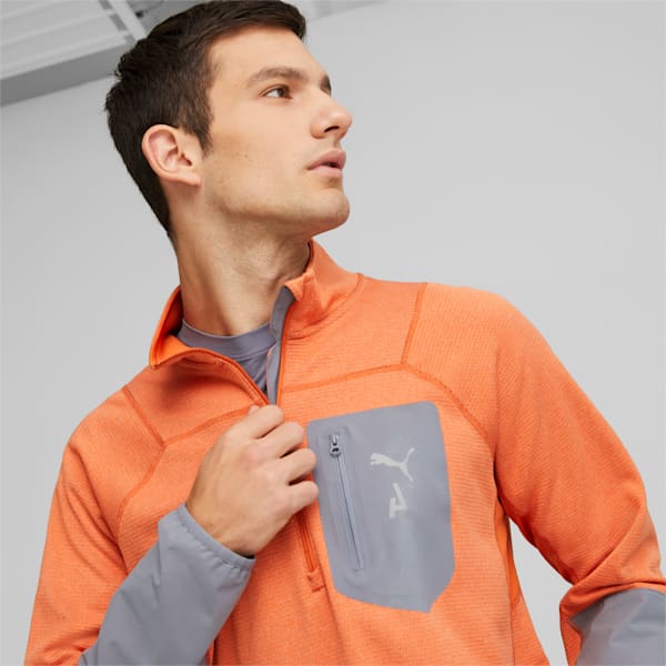 SEASONS rainCELL Trail Running Half-Zip Pullover Men, Chili Powder, large-ZAF