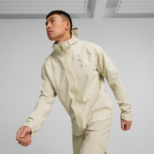 Campera de trail running plegable stormCELL SympaTex® para hombre de la colección SEASONS, Granola, large-ARG
