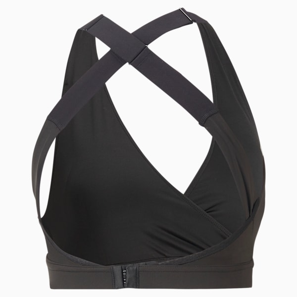 Top de training cruzado Yogini Mid Impact para mujer, PUMA Black, large-ARG