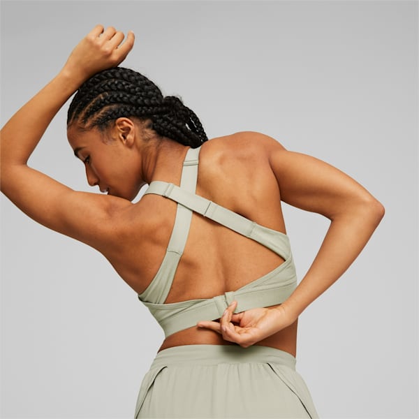 Top de training cruzado Yogini Mid Impact para mujer, Birch Tree Heather, large-ARG
