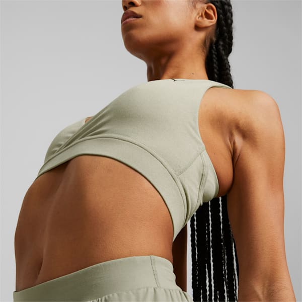Top de training cruzado Yogini Mid Impact para mujer, Birch Tree Heather, large-ARG