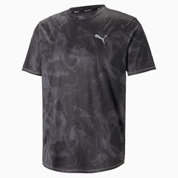 Remera gráfica estampada Run Favourite para hombre, PUMA Black-AOP, large-ARG
