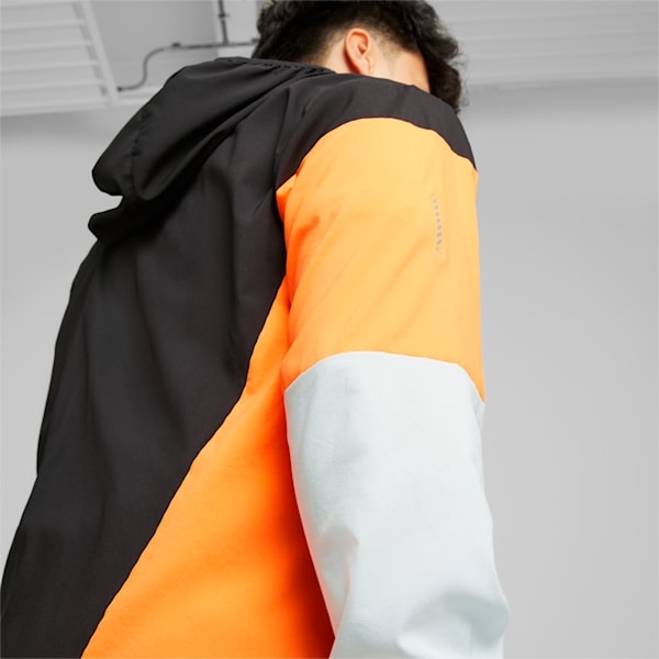 RUN Lightweight Running Jacket Men, PUMA Black-Ultra Orange, large-ZAF