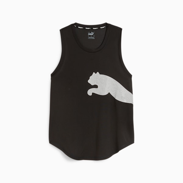 Train All Day Women's Big Cat Tank Top, PUMA Black-White Cat, large-ZAF