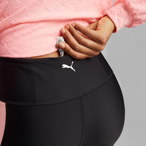 Calzas de training PUMA FIT de talle alto para mujer, PUMA Black-Koral Ice, large-ARG