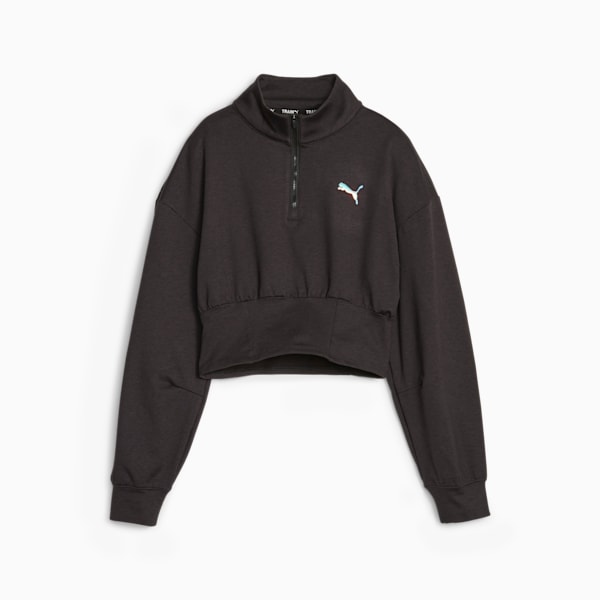 Cloudspun Fashion Half-Zip Training Sweatshirt Women, PUMA Black, large-ZAF