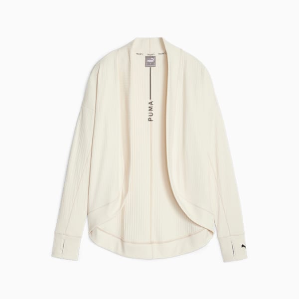 Studio Unwind Women's Long Training Cardigan, Alpine Snow, large-ZAF