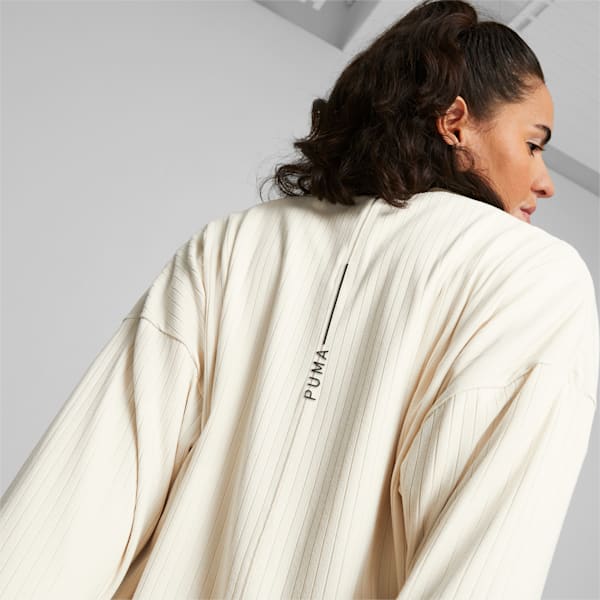 Studio Unwind Women's Long Training Cardigan, Alpine Snow, large-ZAF