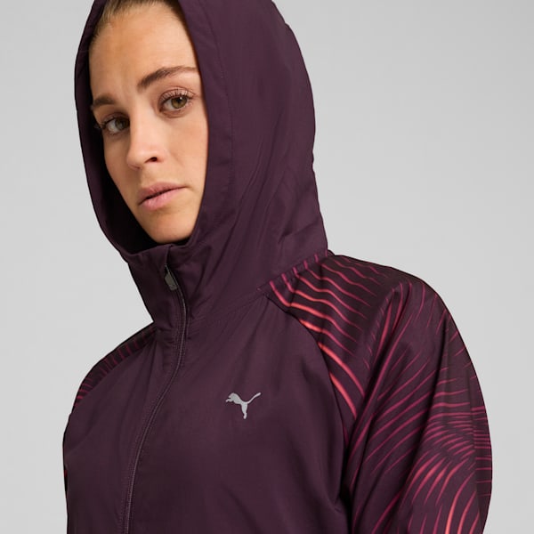 Campera de running para mujer Favourite Velocity, Midnight Plum-AOP, large-ARG