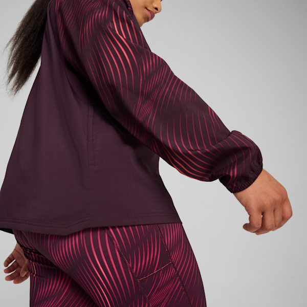 Campera de running para mujer Favourite Velocity, Midnight Plum-AOP, large-ARG