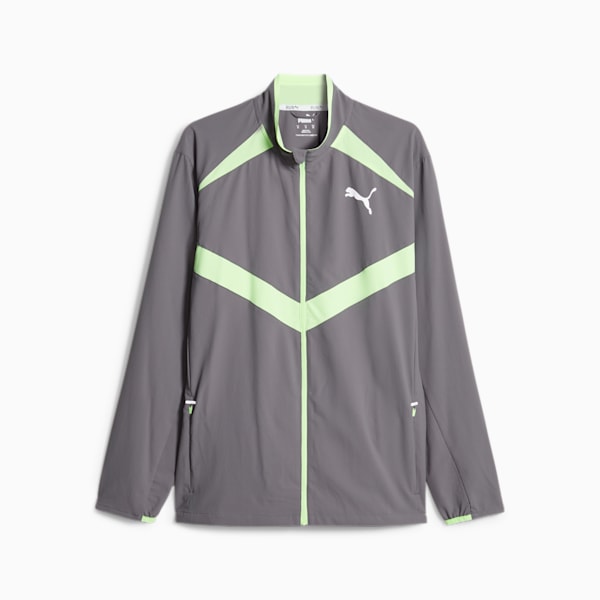 Campera de running Ultraweave para hombre, Cool Dark Gray-Speed Green, large-ARG