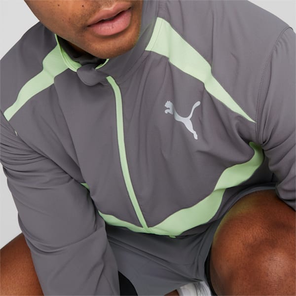Campera de running Ultraweave para hombre, Cool Dark Gray-Speed Green, large-ARG