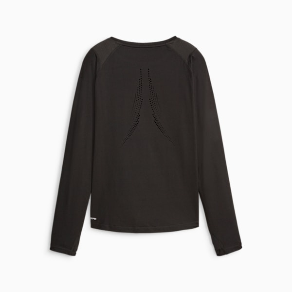 Cloudspun Long Sleeve Running Tee Women, PUMA Black, large-ZAF