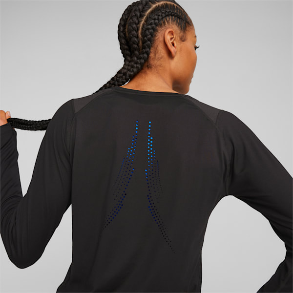 Cloudspun Long Sleeve Running Tee Women, PUMA Black, large-ZAF