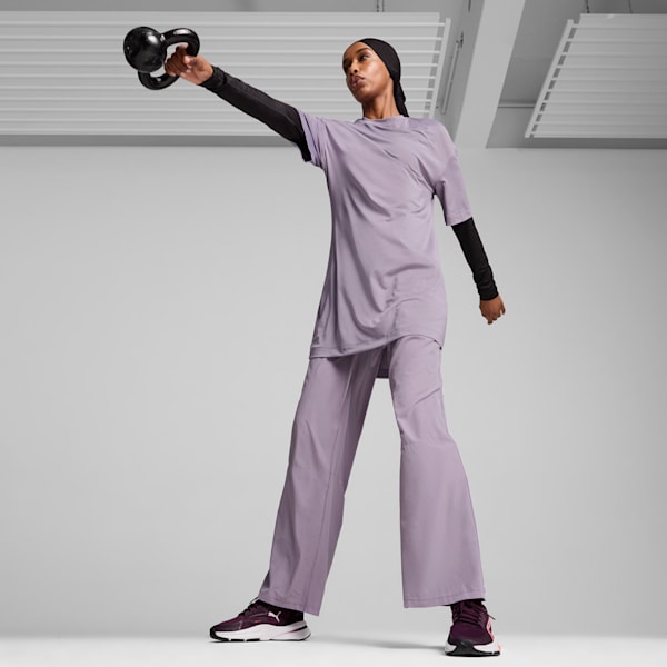 Modest Women's Oversized Training Tee, Pale Plum, large-ZAF