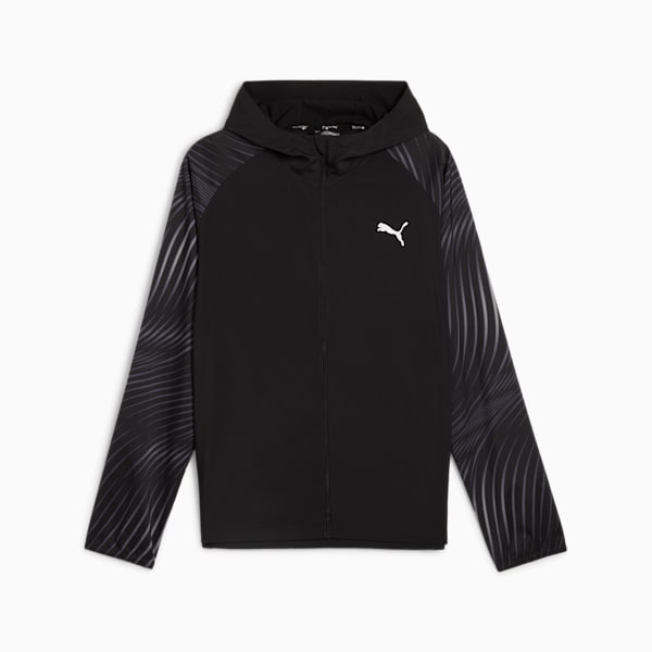 Run Favorite Men's Jacket, PUMA Black-AOP, large-ZAF