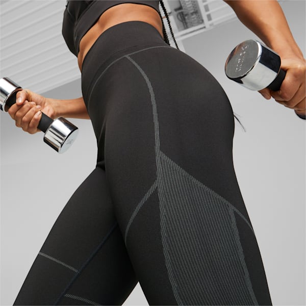 Calzas de training sin costuras FormKnit para mujer, PUMA Black-Strong Gray, large-ARG