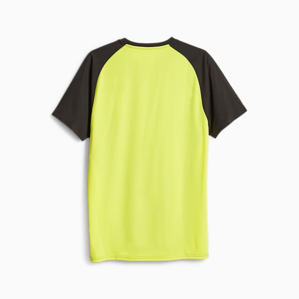 PUMA FIT Men's Triblend Training Tee, PUMA Black-Yellow Burst, large-ZAF