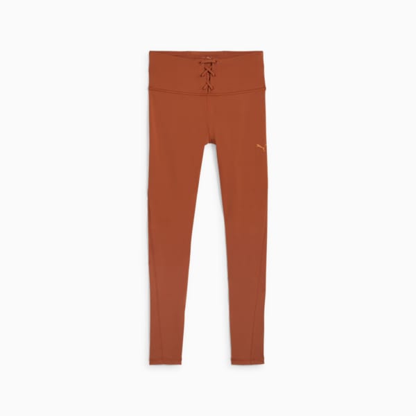 WOMEN'S CLOUDSPUN RIBBED TRAINING TIGHTS, Teak, large-ZAF