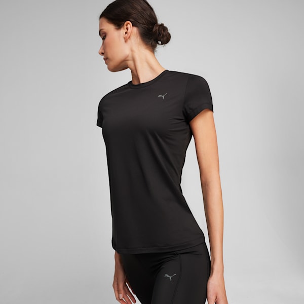 Playera de entrenamiento para mujer Studio Sheer Fashion, PUMA Black, large-MEX