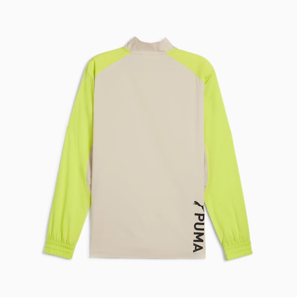 Buzo de cuello con cierre PUMA FIT para hombre, Putty-Lime Pow, large-ARG