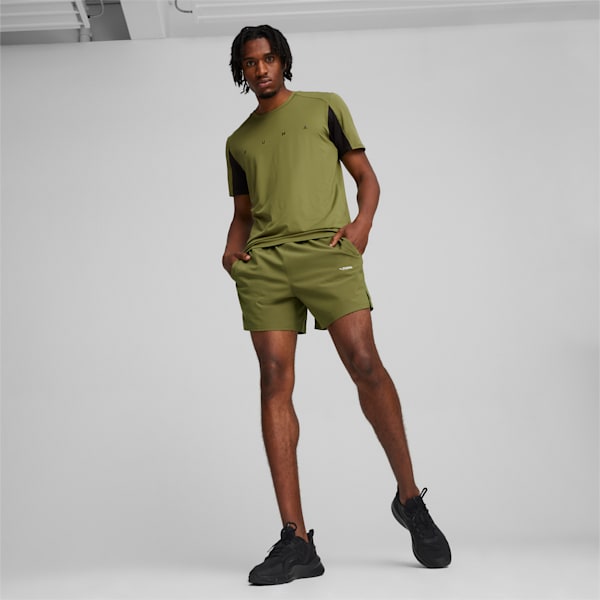 5" Men's Ultrabreathe Stretch Training Shorts, Olive Green, large-MEX