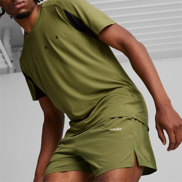 5" Men's Ultrabreathe Stretch Training Shorts, Olive Green, large-MEX
