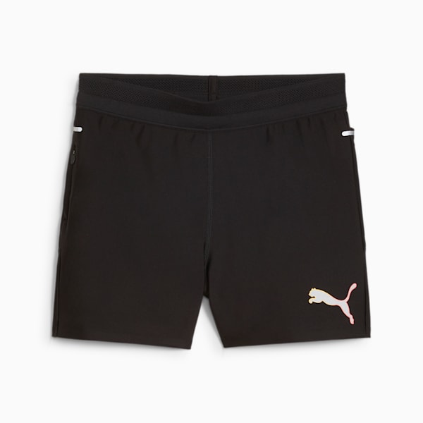 Shorts de running Ultraform para mujer, PUMA Black-Fireglow, large-ARG