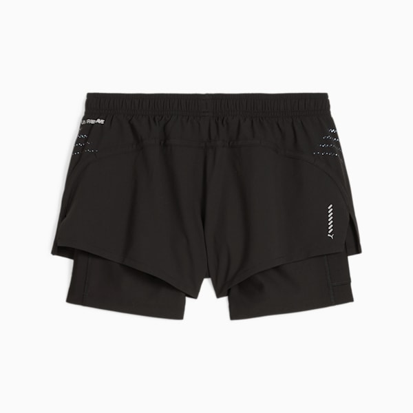 Shorts de running Run Velocity ULTRAWEAVE con estampado integral para mujer, PUMA Black, large-ARG