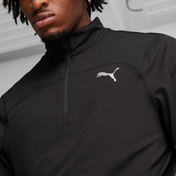 RUN CLOUDSPUN Men's Quarter-Zip Pullover, PUMA Black, large-ZAF