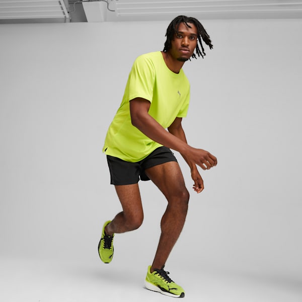 Shorts de hombre velocity 12,7 cms RUN FAVORITE, PUMA Black-Lime Pow, large-ARG