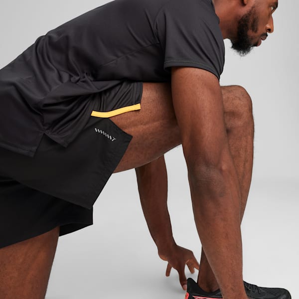 RUN FAVORITE VELOCITY Men's 5" Shorts, PUMA Black-Sun Stream, large-ZAF